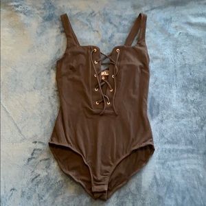 NWT Lulus Lace-up Bodysuit, S